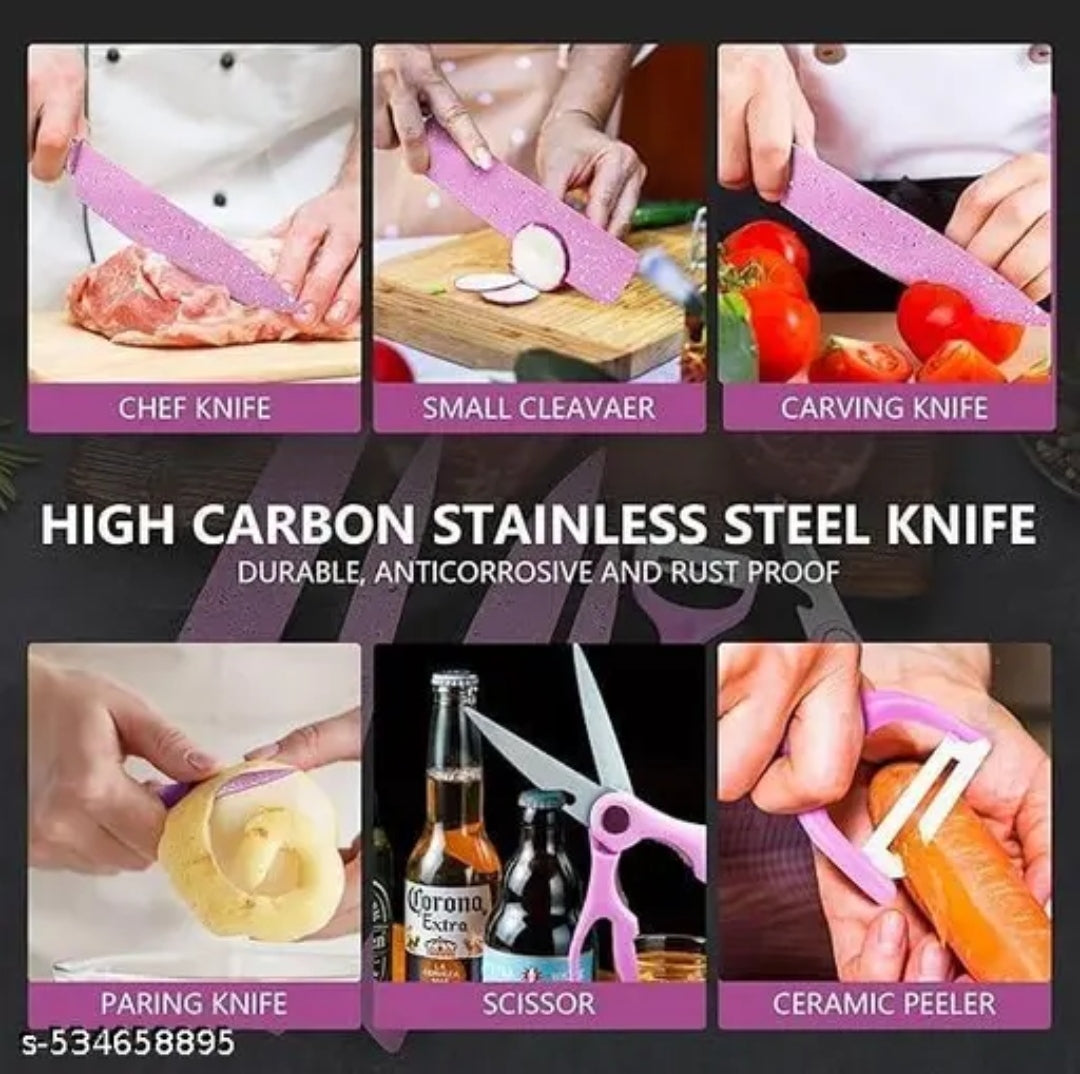 6 pcs Color Printing Knife
Kitchen Knife Color Printing Knife 6 pcs Color Printing Knife