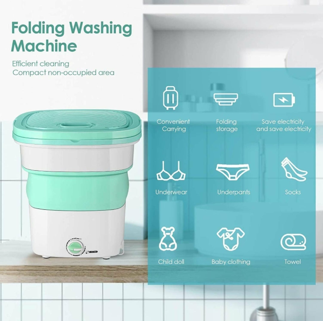 SEMI-AUTOMATIC TOP LOADING FOLDING MINI WASHING MACHINE