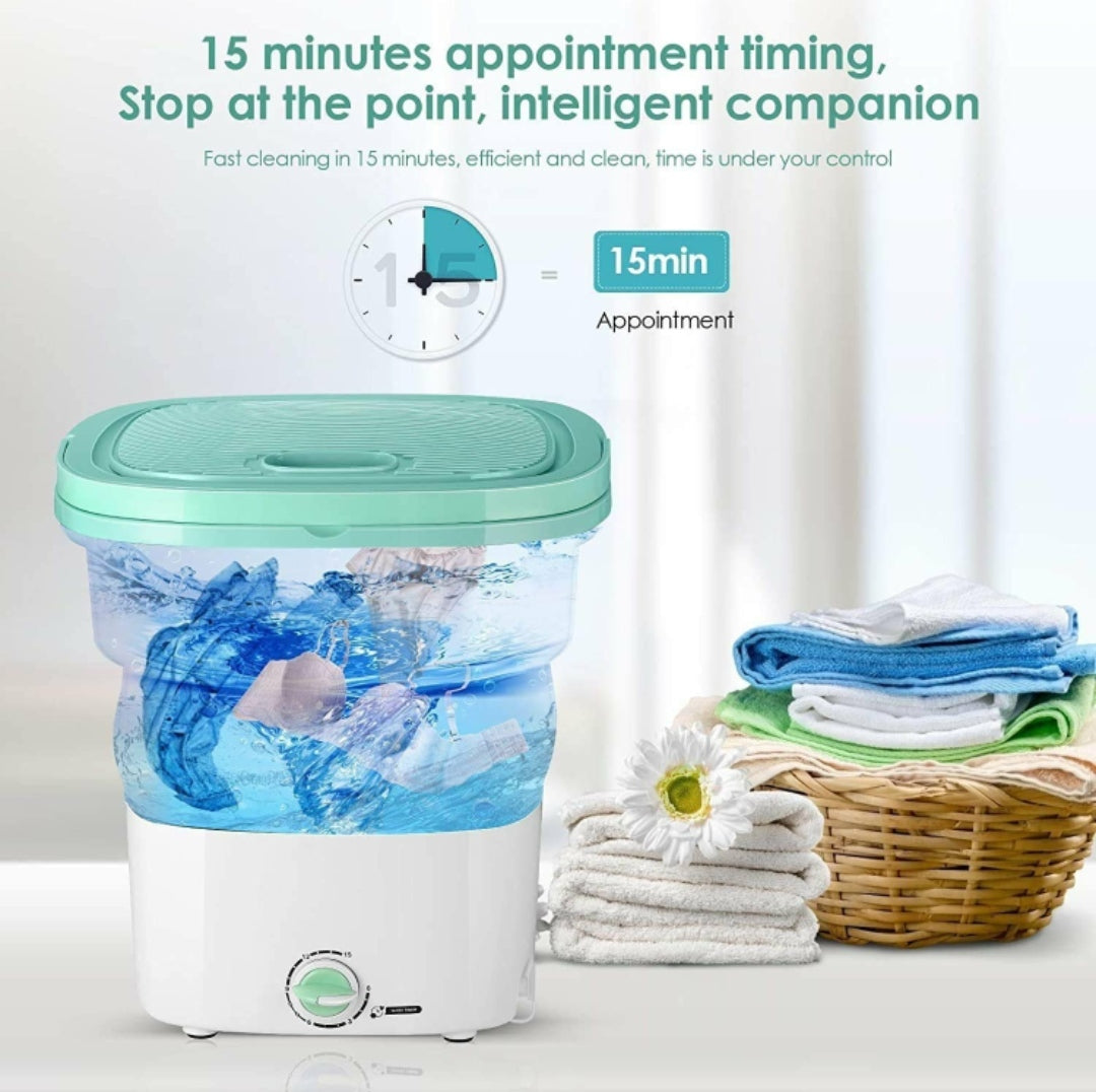 SEMI-AUTOMATIC TOP LOADING FOLDING MINI WASHING MACHINE