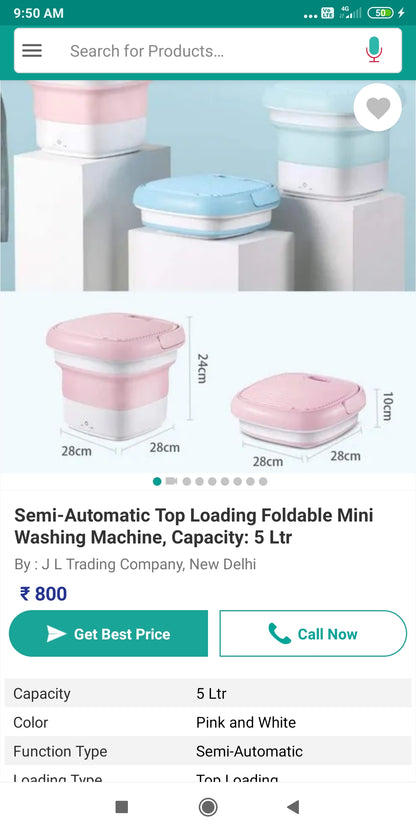 SEMI-AUTOMATIC TOP LOADING FOLDING MINI WASHING MACHINE