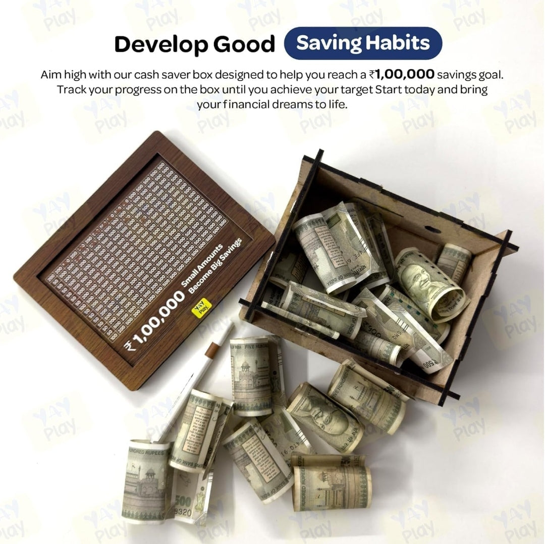 WOODEN COIN PIGGY BANK MONEY BOX