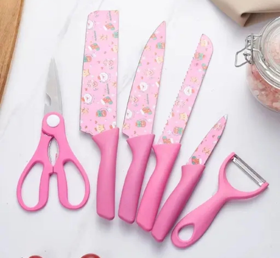6 pcs Color Printing Knife
 Kitchen Knife Color Printing Knife 6 pcs Color Printing Knife