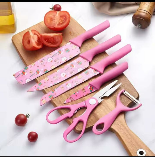 6 pcs Color Printing Knife
 Kitchen Knife Color Printing Knife 6 pcs Color Printing Knife